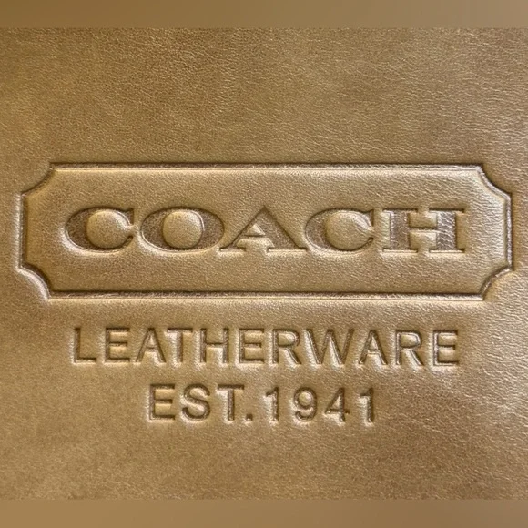 Coach VINTAGE Gold brown Leather  bigger Wristlet - Picture 6 of 7